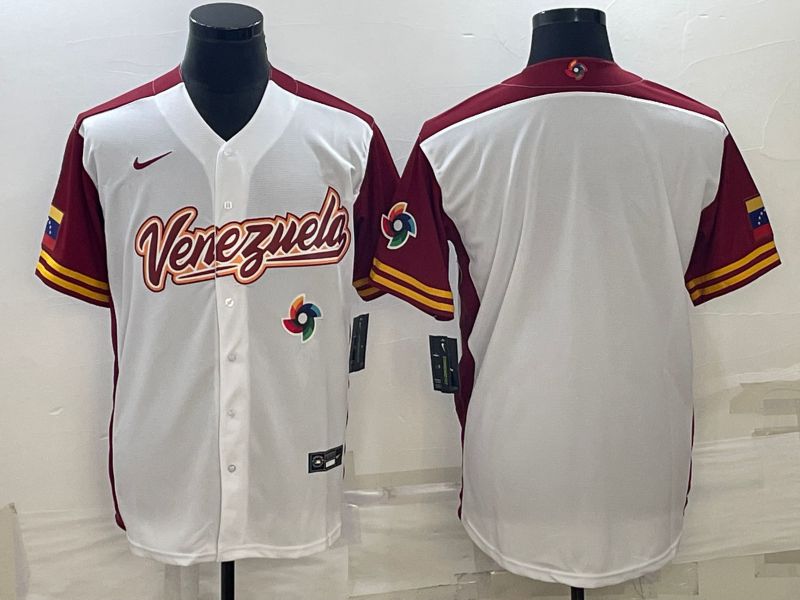 Men 2023 World Cub Venezuela Blank White Nike MLB Jersey7->more jerseys->MLB Jersey